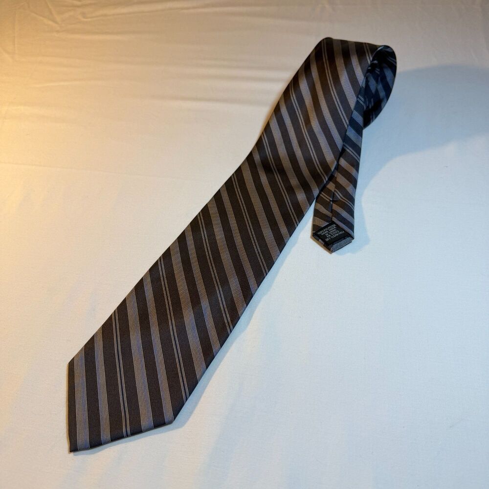 Stafford Essentials One Size Men Tie Gray Blue Stripe Silk Business Necktie